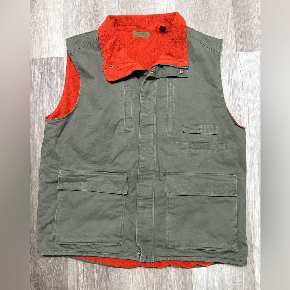 Men's Olive and Orange Outdoor Vest